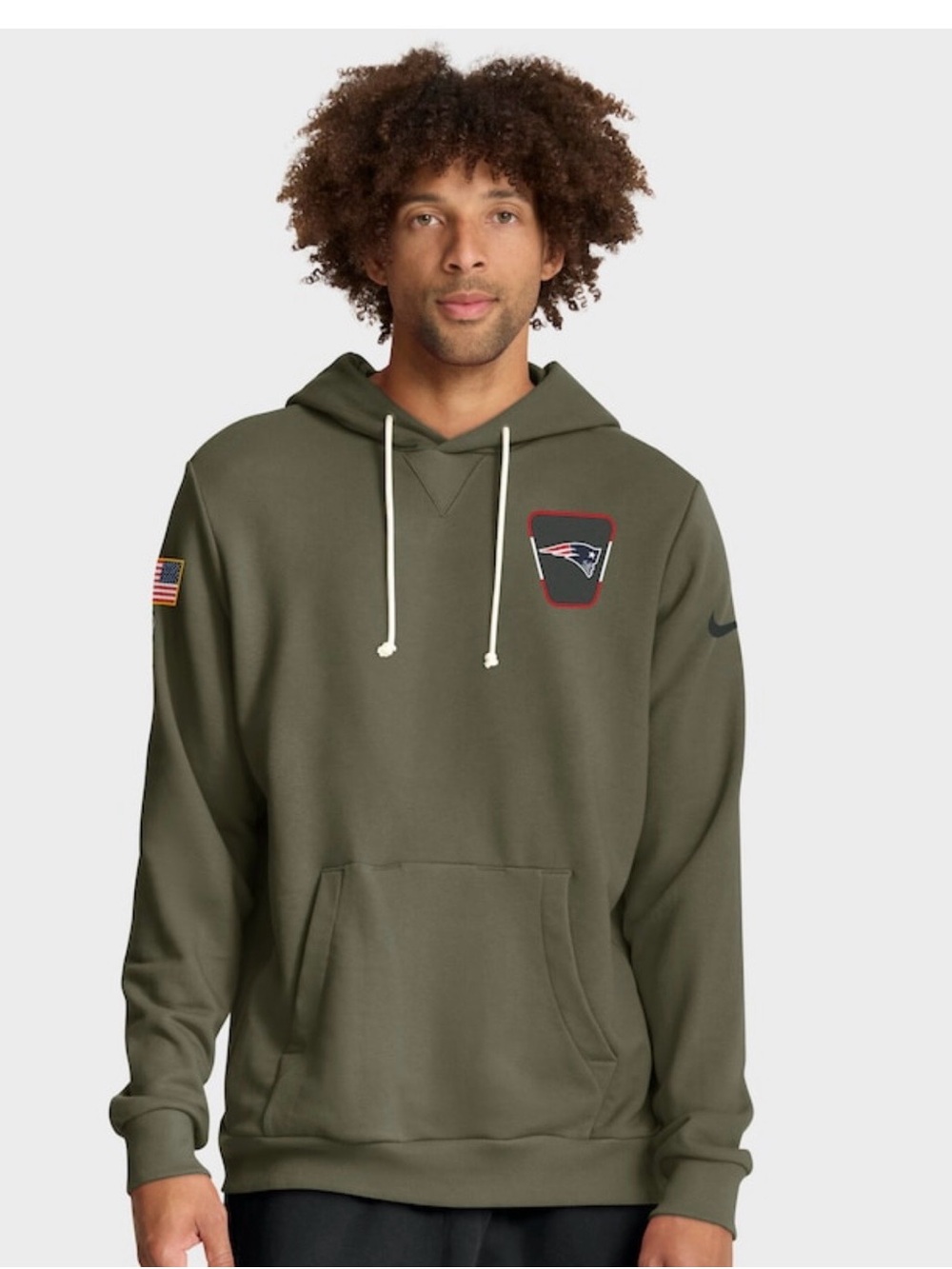 Patriots Olive Green Pullover Hoodie